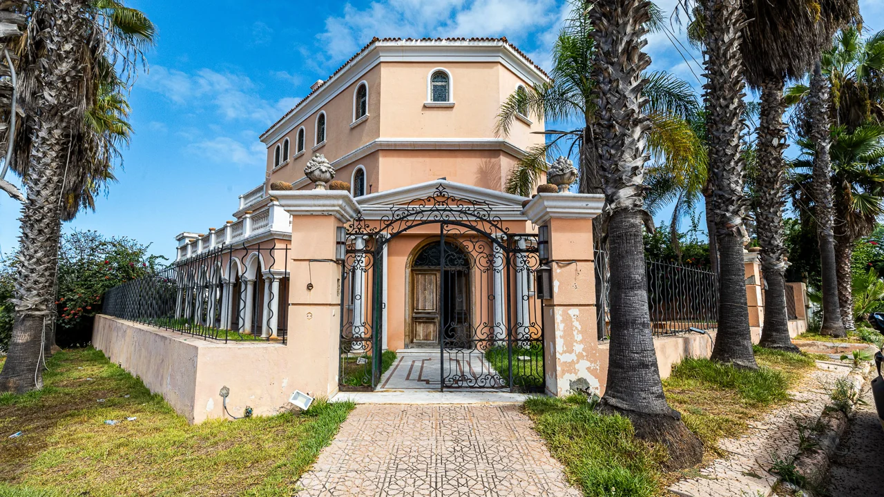 La façade et ses palmiers